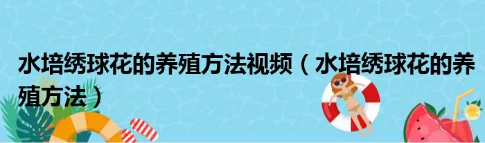 水培绣球花的养殖方法视频（水培绣球花的养殖方法）