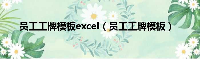 员工工牌模板excel（员工工牌模板）