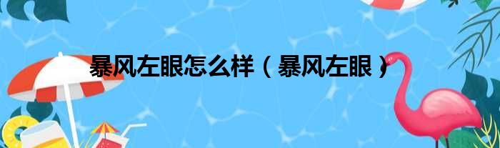 暴风左眼怎么样（暴风左眼）