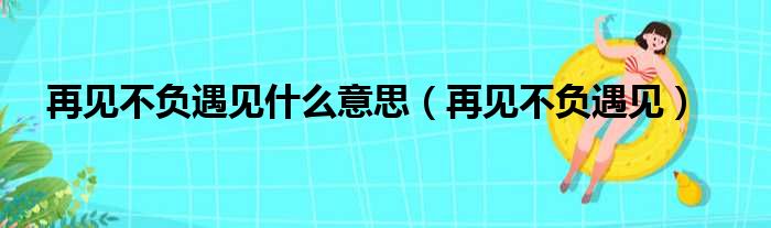 再见不负遇见什么意思（再见不负遇见）