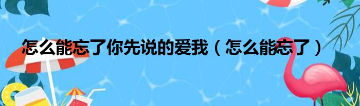 怎么能忘了你先说的爱我（怎么能忘了）