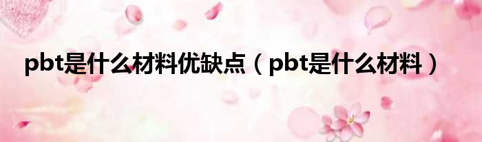 pbt是什么材料优缺点（pbt是什么材料）