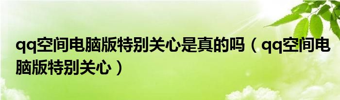  qq空间电脑版特别关心是真的吗（qq空间电脑版特别关心）