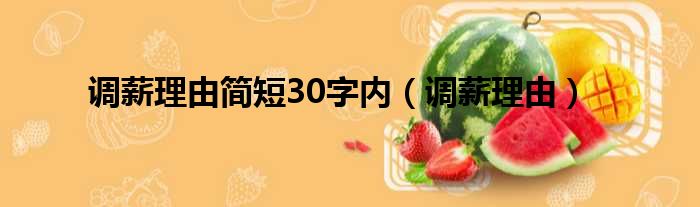 调薪理由简短30字内（调薪理由）