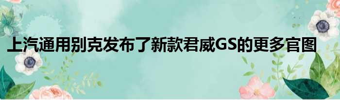 上汽通用别克发布了新款君威GS的更多官图