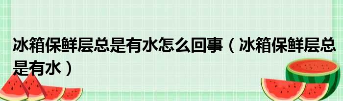 冰箱保鲜层总是有水怎么回事（冰箱保鲜层总是有水）