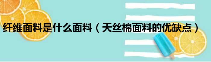 纤维面料是什么面料（天丝棉面料的优缺点）