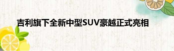 吉利旗下全新中型SUV豪越正式亮相