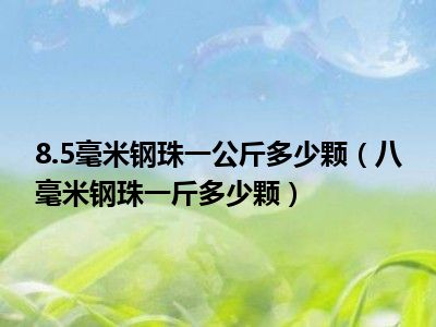 8.5毫米钢珠一公斤多少颗（八毫米钢珠一斤多少颗）