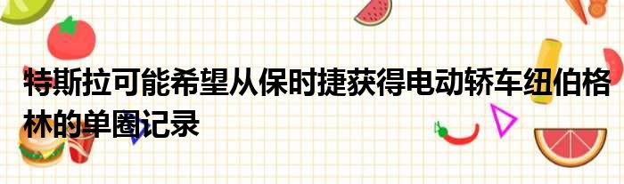 特斯拉可能希望从保时捷获得电动轿车纽伯格林的单圈记录