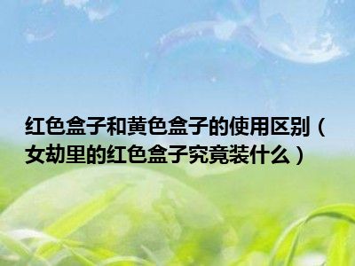 红色盒子和黄色盒子的使用区别（女劫里的红色盒子究竟装什么）