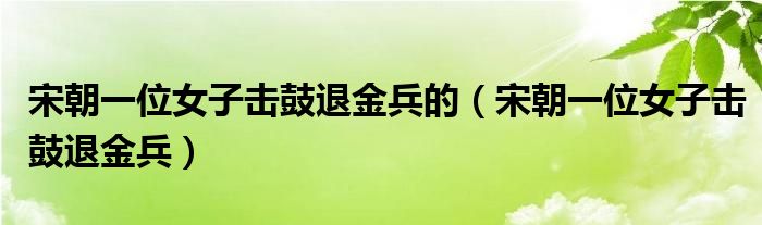  宋朝一位女子击鼓退金兵的（宋朝一位女子击鼓退金兵）