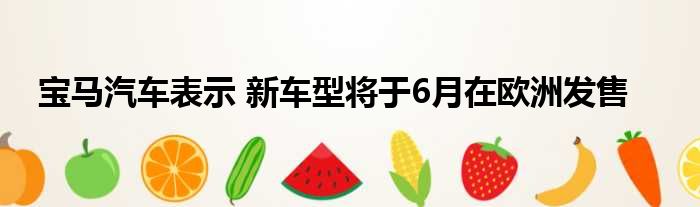 宝马汽车表示 新车型将于6月在欧洲发售