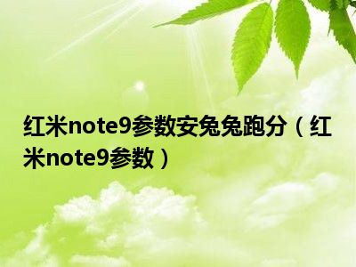 红米note9参数安兔兔跑分（红米note9参数）