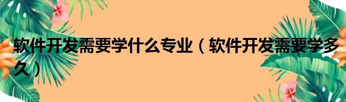 软件开发需要学什么专业（软件开发需要学多久）