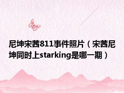 尼坤宋茜811事件照片（宋茜尼坤同时上starking是哪一期）