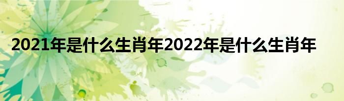  2021年是什么生肖年2022年是什么生肖年