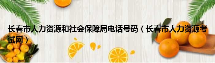 长春市人力资源和社会保障局电话号码（长春市人力资源考试网）