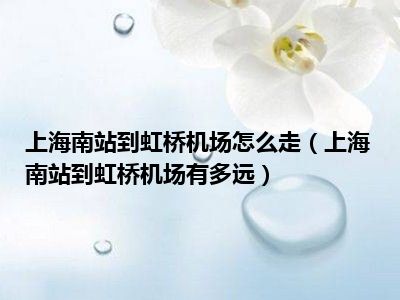 上海南站到虹桥机场怎么走（上海南站到虹桥机场有多远）