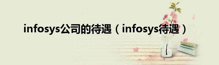  infosys公司的待遇（infosys待遇）