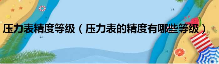 压力表精度等级（压力表的精度有哪些等级）