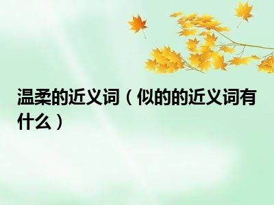 温柔的近义词（似的的近义词有什么）