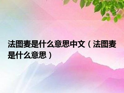 法图麦是什么意思中文（法图麦是什么意思）