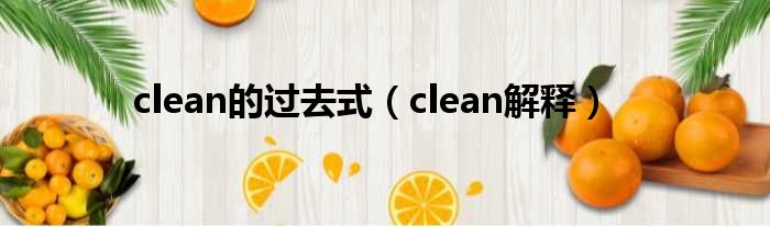 clean的过去式（clean解释）