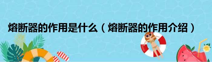 熔断器的作用是什么（熔断器的作用介绍）