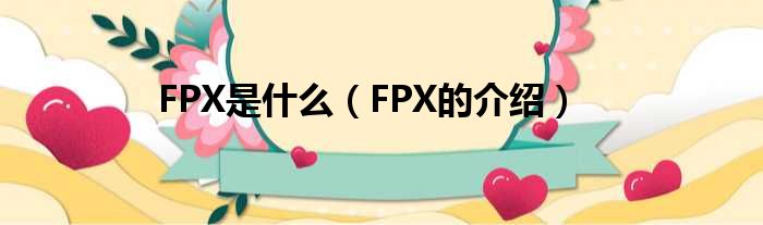 FPX是什么（FPX的介绍）
