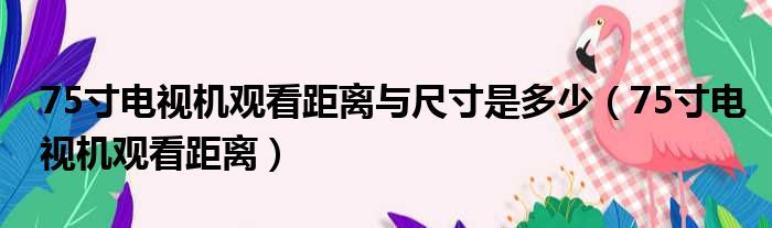 75寸电视机观看距离与尺寸是多少（75寸电视机观看距离）