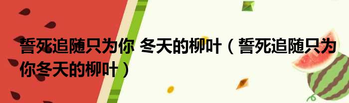 誓死追随只为你 冬天的柳叶（誓死追随只为你冬天的柳叶）