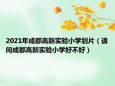 2021年成都高新实验小学划片（请问成都高新实验小学好不好）