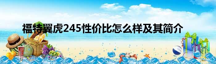 福特翼虎245性价比怎么样及其简介