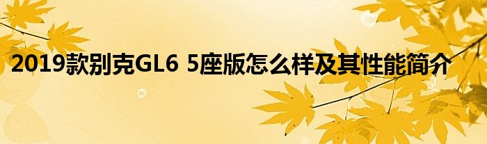 2019款别克GL6 5座版怎么样及其性能简介