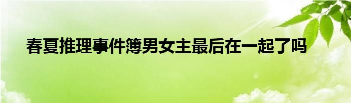  春夏推理事件簿男女主最后在一起了吗