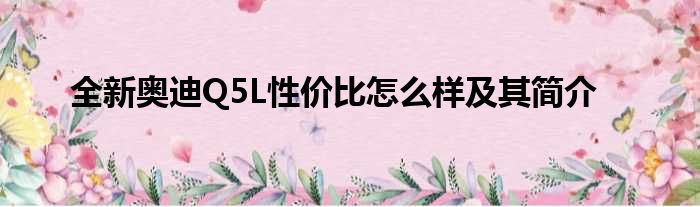 全新奥迪Q5L性价比怎么样及其简介