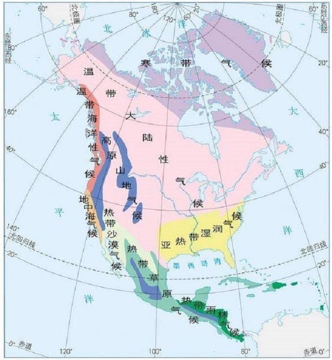 北美洲位置地形气候（北美洲纬度位置介绍）(图3)