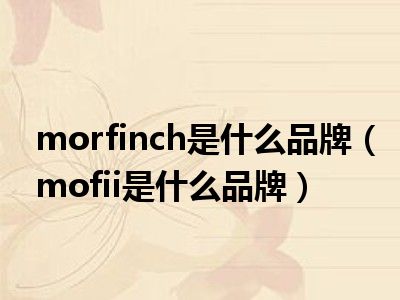 morfinch是什么品牌（mofii是什么品牌）