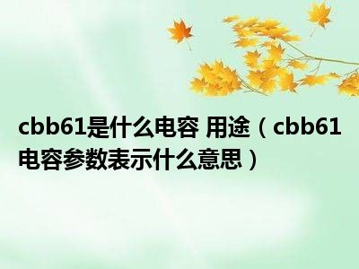 cbb61是什么电容 用途（cbb61电容参数表示什么意思）