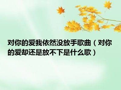 对你的爱我依然没放手歌曲（对你的爱却还是放不下是什么歌）