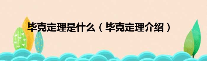 毕克定理是什么（毕克定理介绍）