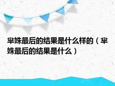 芈姝最后的结果是什么样的（芈姝最后的结果是什么）