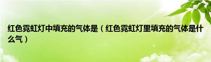  红色霓虹灯中填充的气体是（红色霓虹灯里填充的气体是什么气）