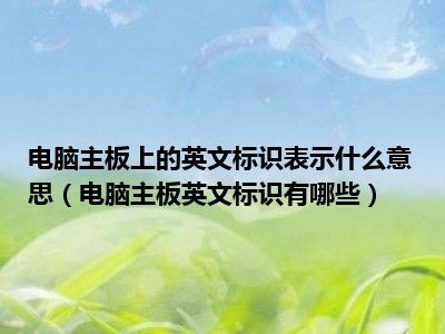 电脑主板上的英文标识表示什么意思（电脑主板英文标识有哪些）