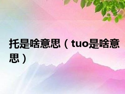 托是啥意思（tuo是啥意思）