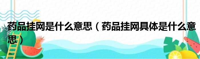 药品挂网是什么意思（药品挂网具体是什么意思）