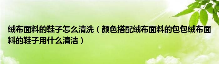  绒布面料的鞋子怎么清洗（颜色搭配绒布面料的包包绒布面料的鞋子用什么清洁）