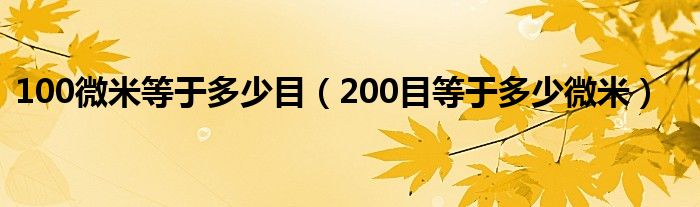  100微米等于多少目（200目等于多少微米）