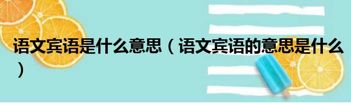 语文宾语是什么意思（语文宾语的意思是什么）